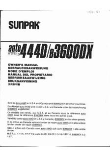 Sunpak 444 D manual. Camera Instructions.